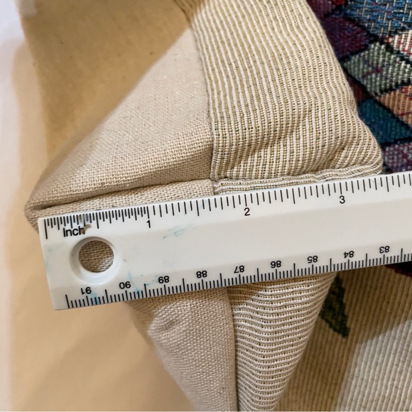 Graphic Owl Couple Tote Bag Thick Rope Handles Cream Backside 15.5”x 17”x 3.5” - Picture 8 of 9